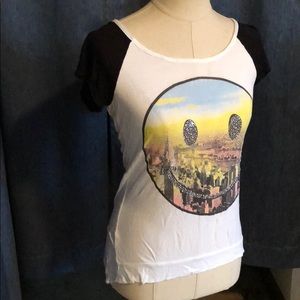 COPY - Hi-Lo City Skyline Smiley Face Tee